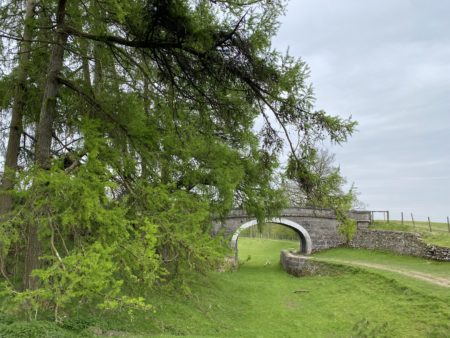 Larch, abandoned bridge over abandoned canal