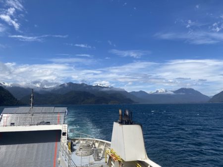 View from ferry down Chilean Fjord